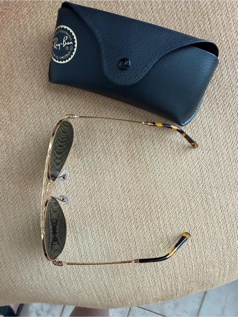 New Ray-Ban RB3625 New Aviator 9196/31 Gold Engraved 58mm G-15 Made in Italy
